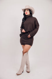 Turtleneck Sweater and Mini Skirt Set