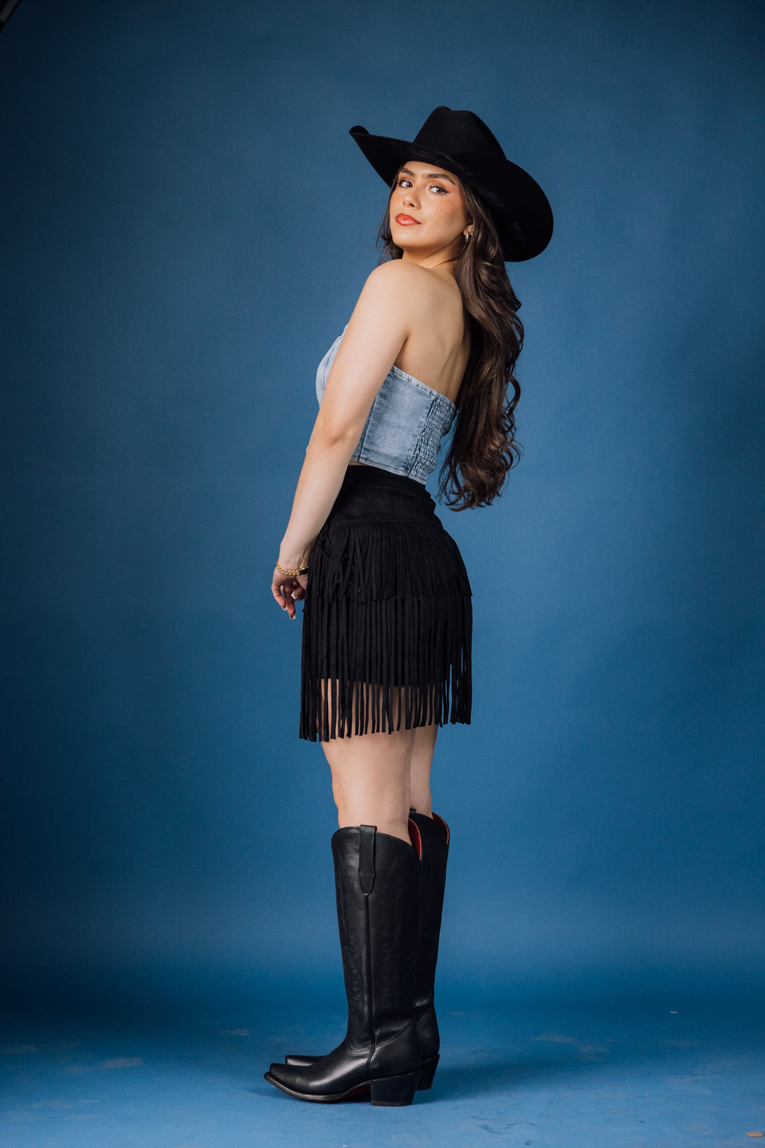 Tiered Fringe Mini Skirt