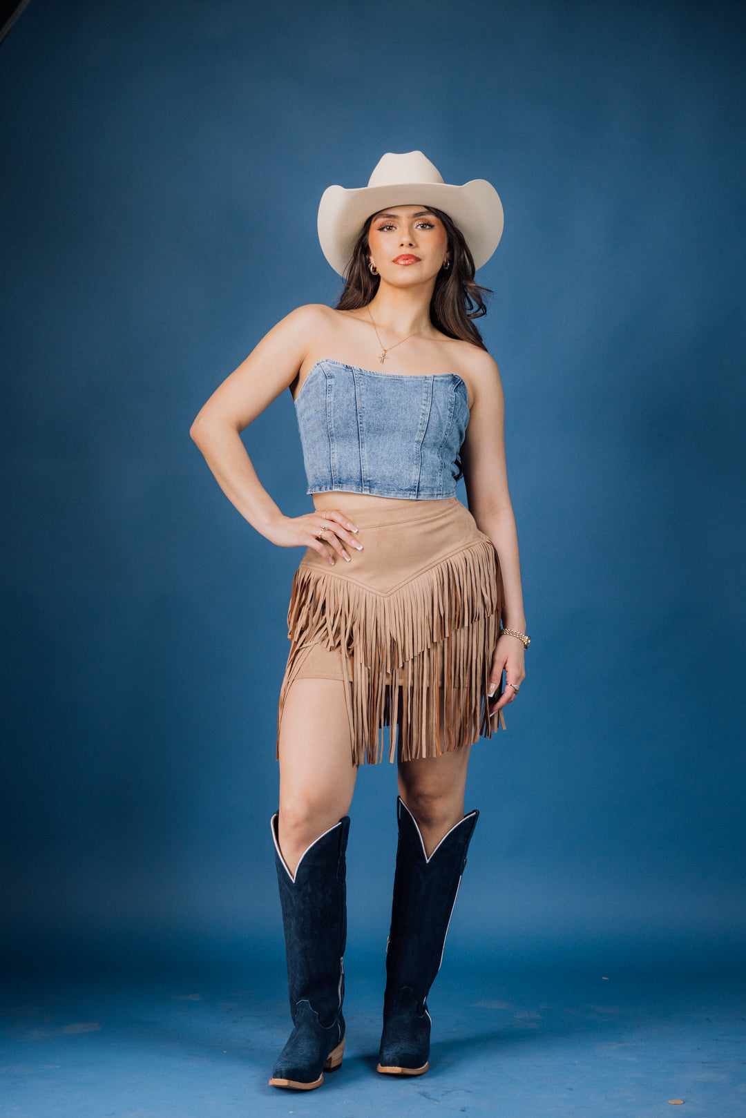 Tiered Fringe Mini Skirt
