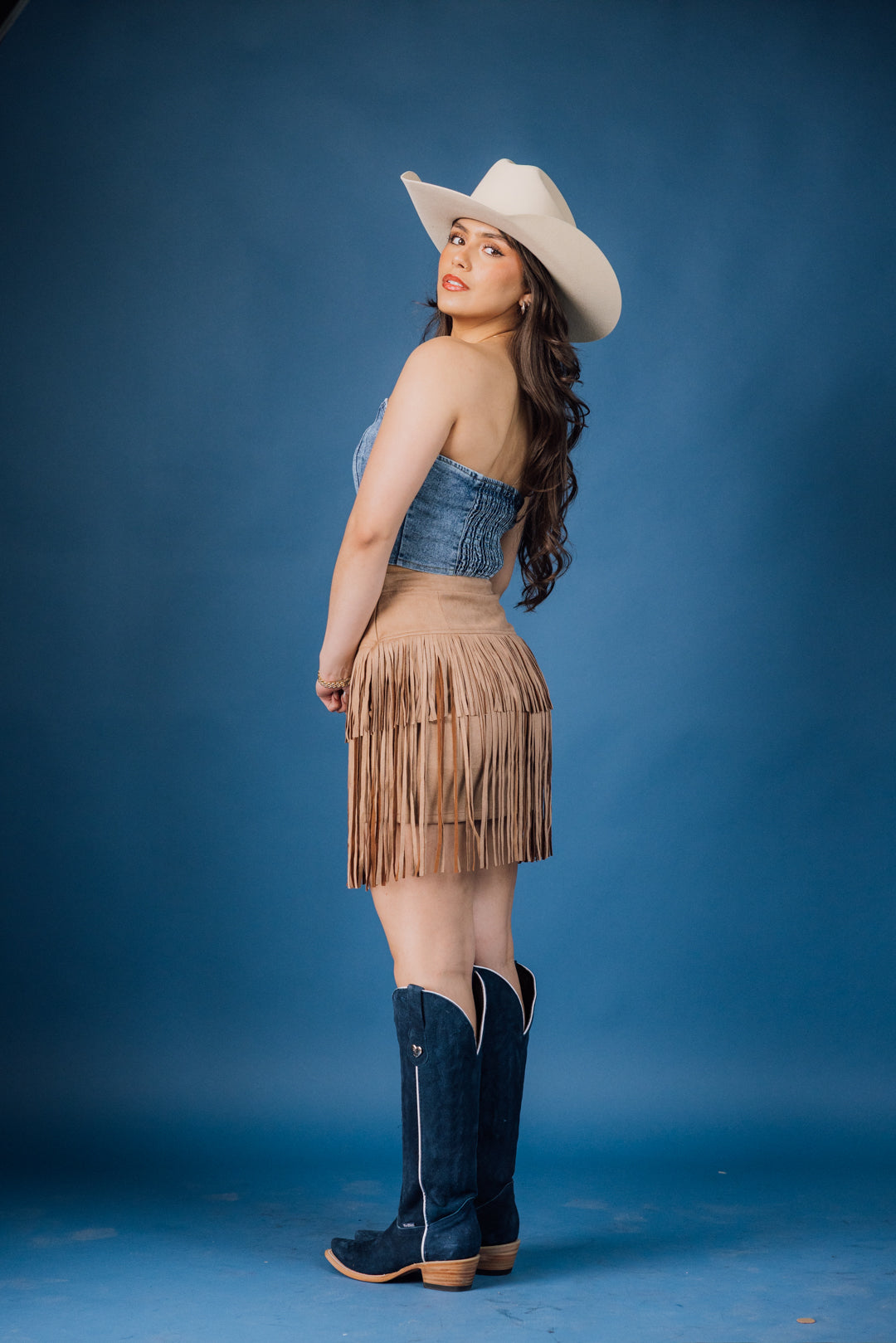 Tiered Fringe Mini Skirt