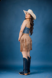 Tiered Fringe Mini Skirt