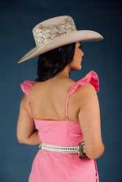 Scallop Edge Romper W/ Ruffle Detail At Straps