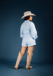 Linen Blend Dolman Romper