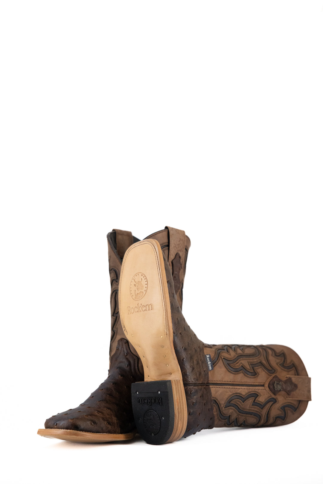 Bruce Ostrich Clone Square Toe Cowboy Boot FINAL SALE