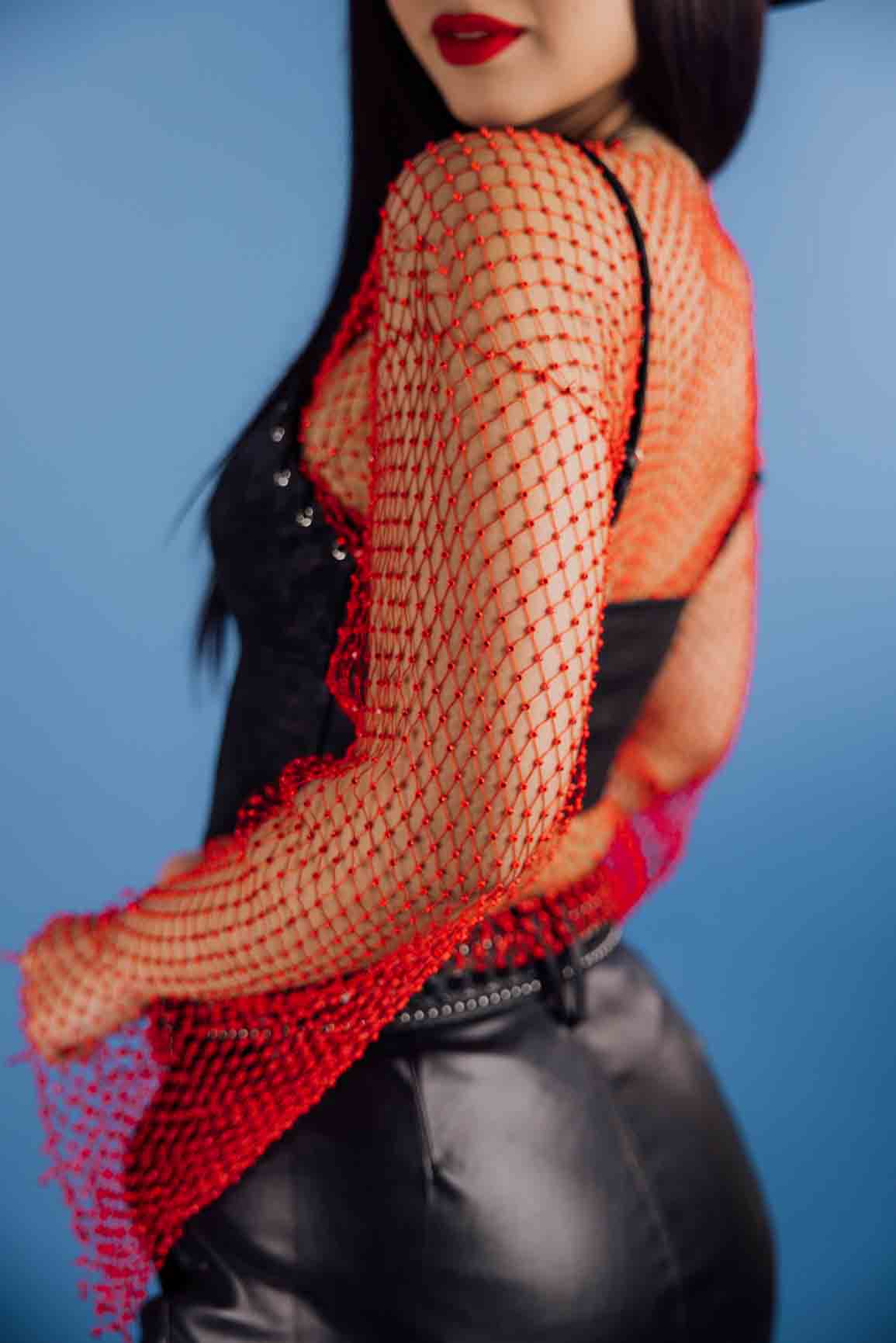 Rhinestone Mesh Crop Top – Rock'Em