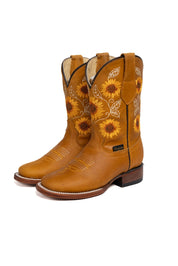 Little Sunflower Square Toe Cowgirl Boot