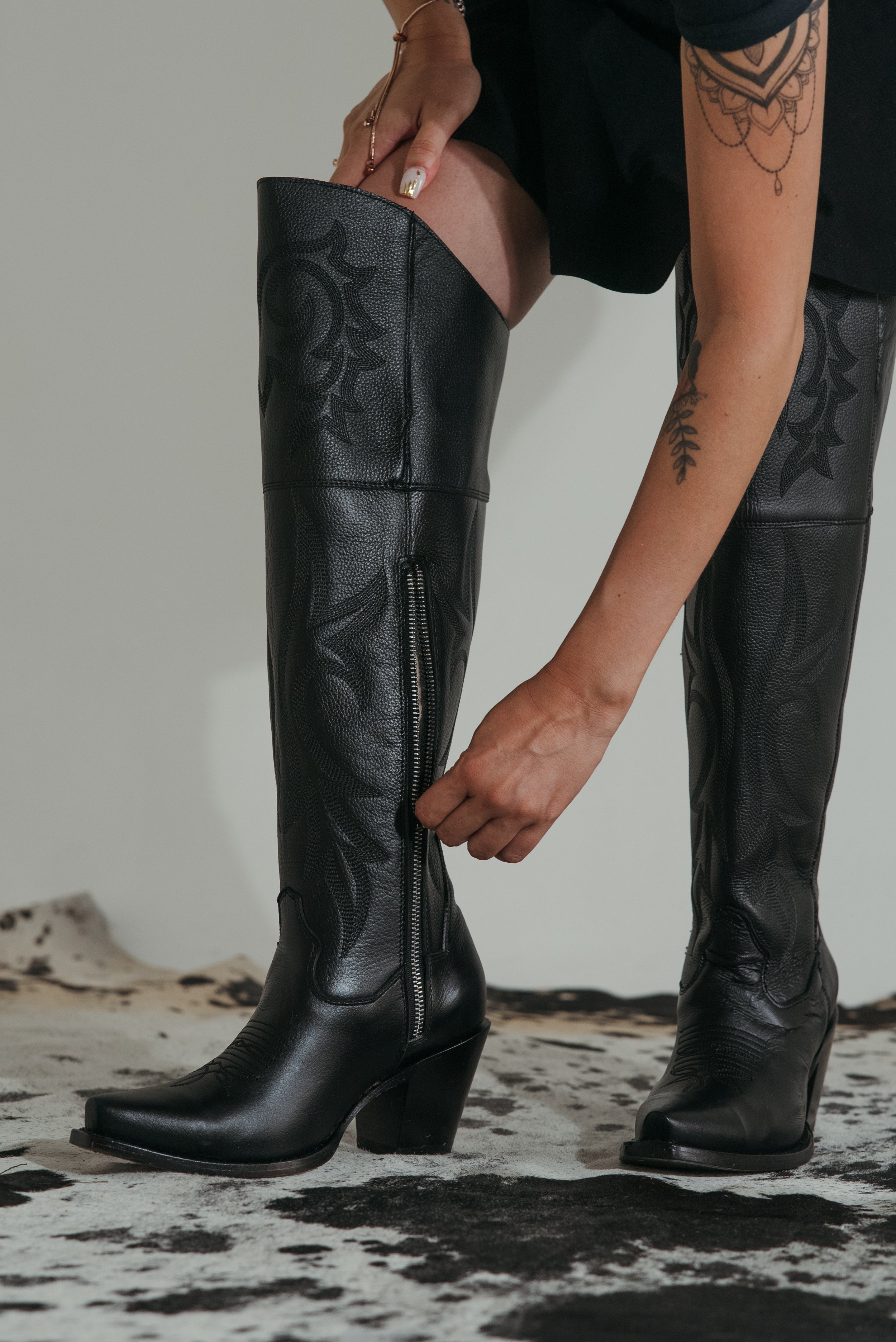 Blanca J Knee High Snip Toe Cowgirl Boot FINAL SALE