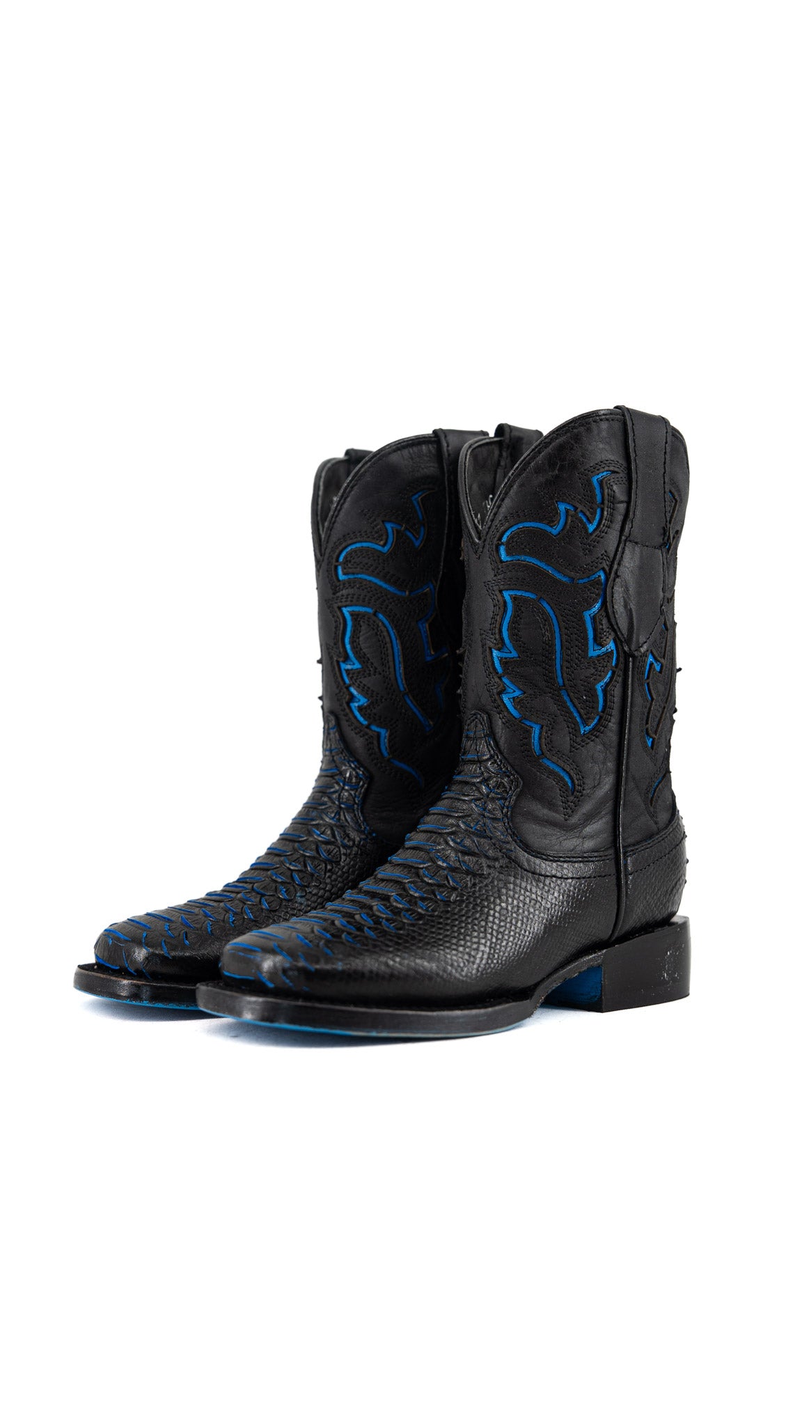 Little Kids Bruce Python Blue Bottom Cowboy Boot