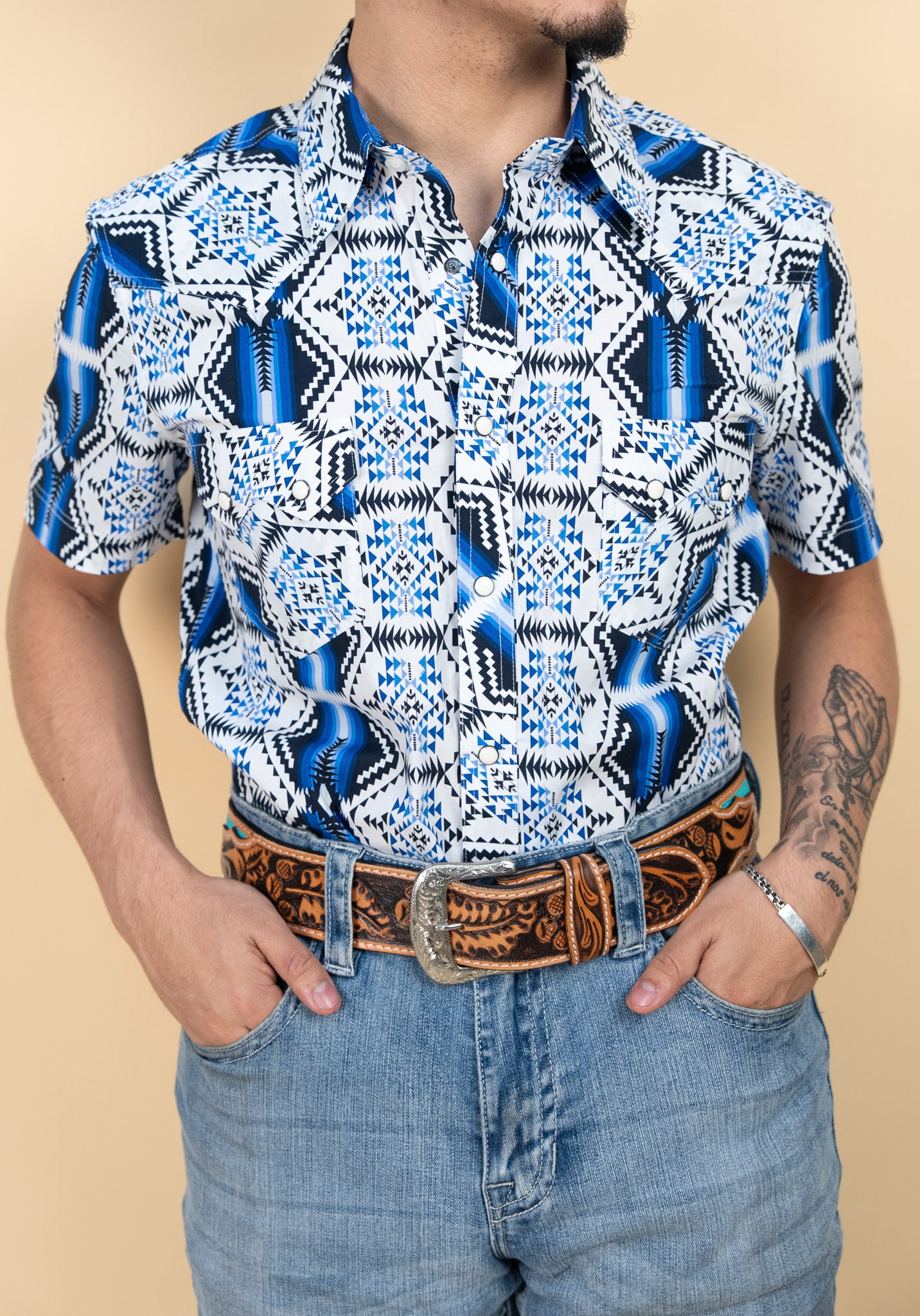 Rock & Roll Short Sleeve Marcus Pearl Snap