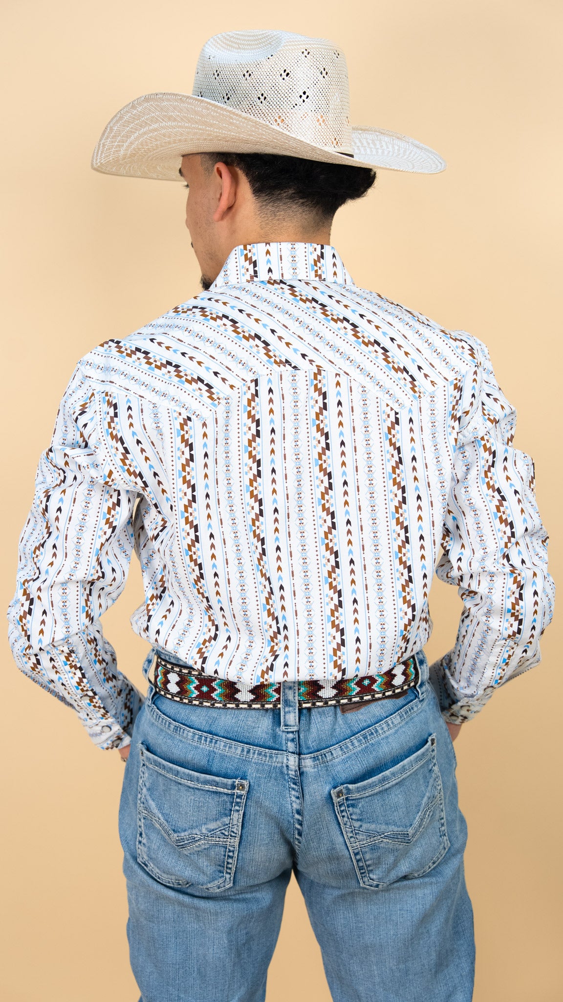 Rock & Roll Long Sleeve Digital Aztec Pearl Snap