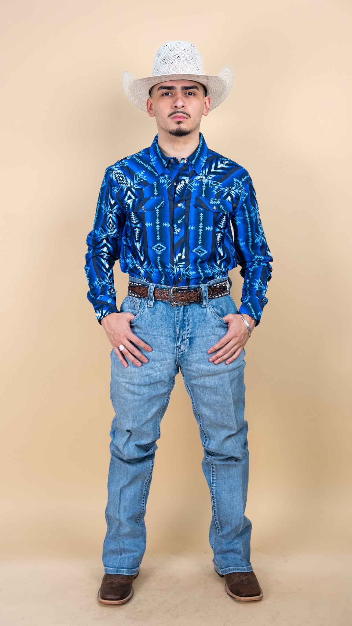Rock & Roll Long Sleeve Aztec Tek Pearl Snap