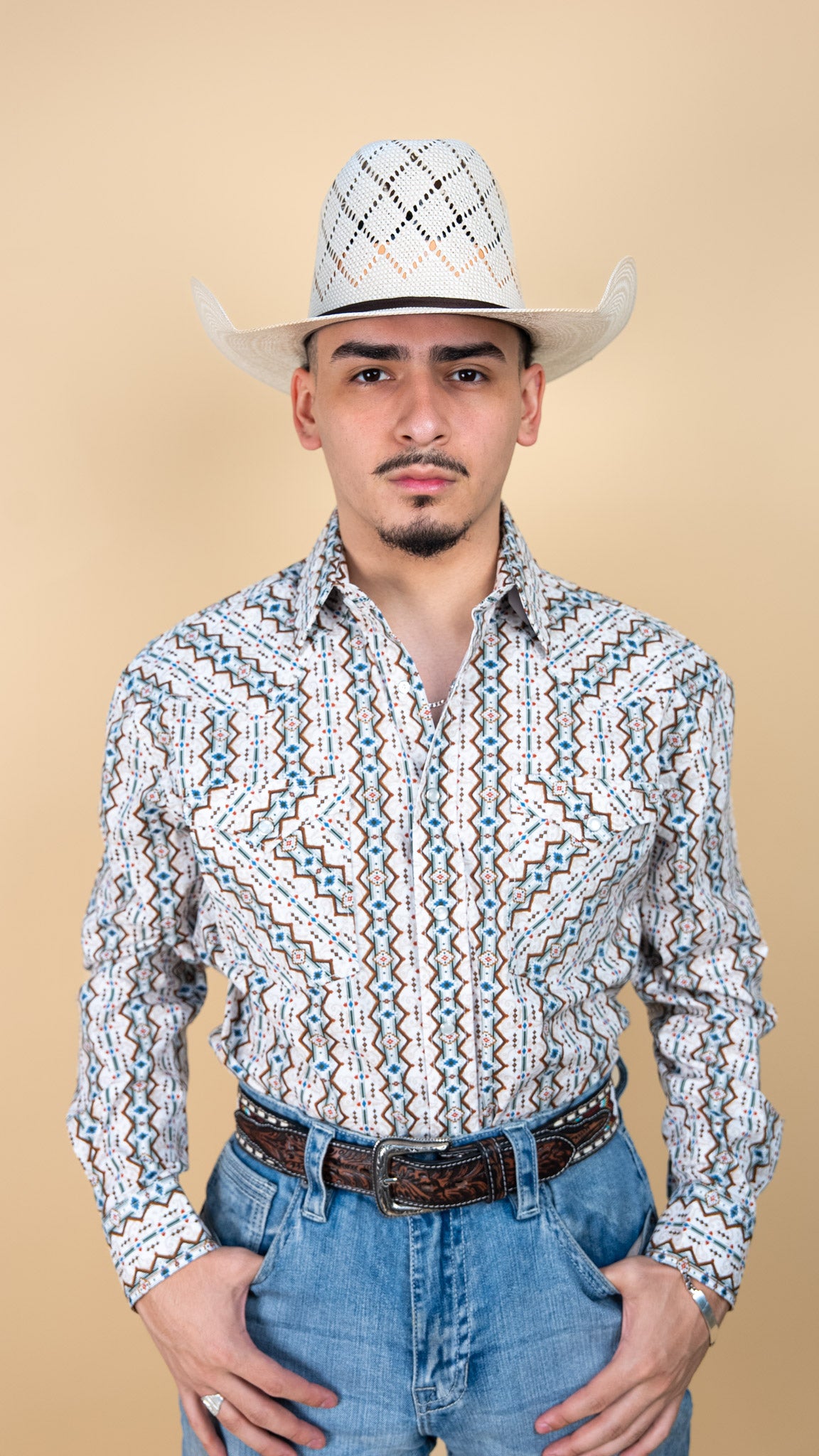 Panhandle Long Sleeve Aztec Hicks Pearl Snap