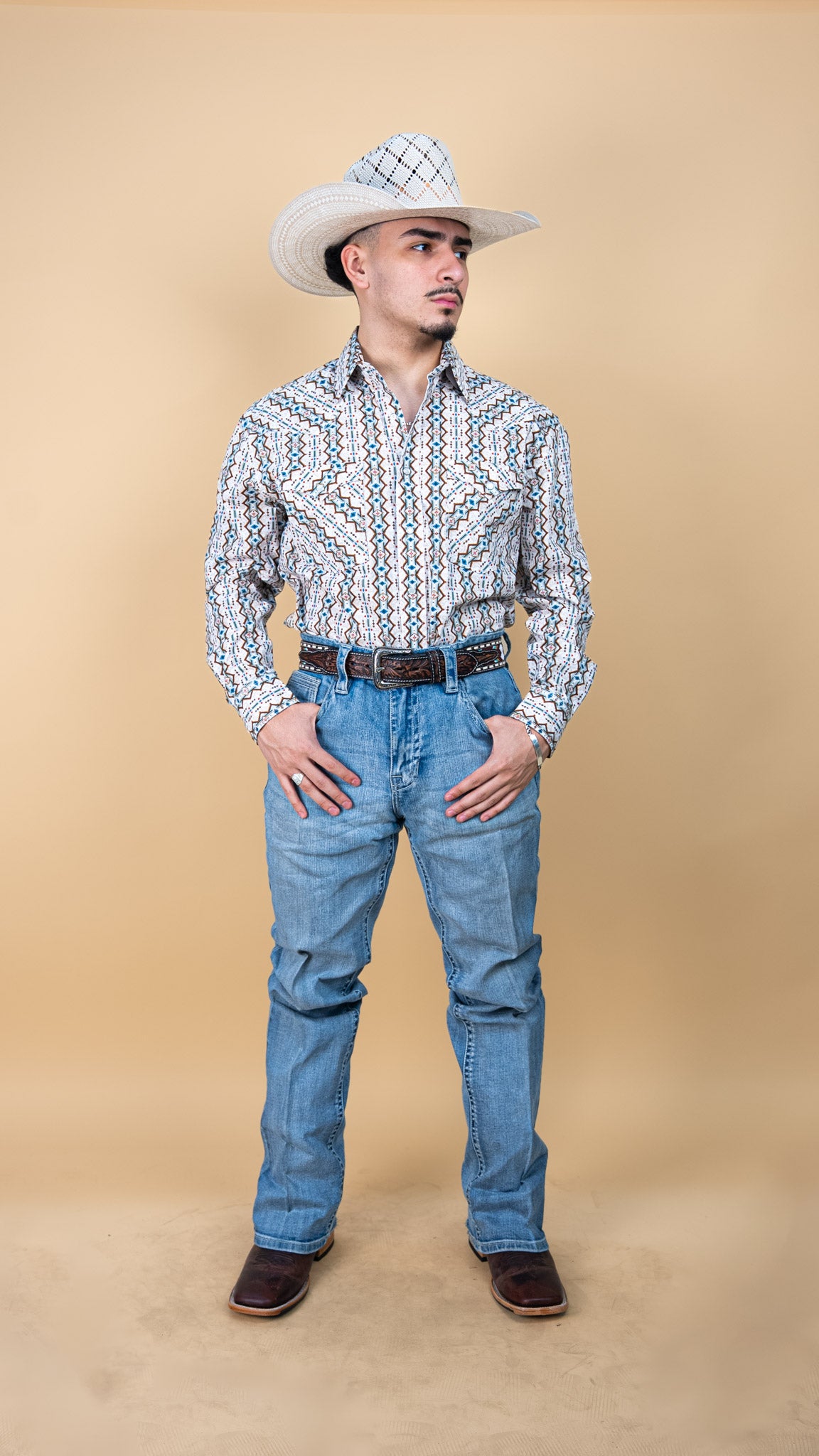 Panhandle Long Sleeve Aztec Hicks Pearl Snap