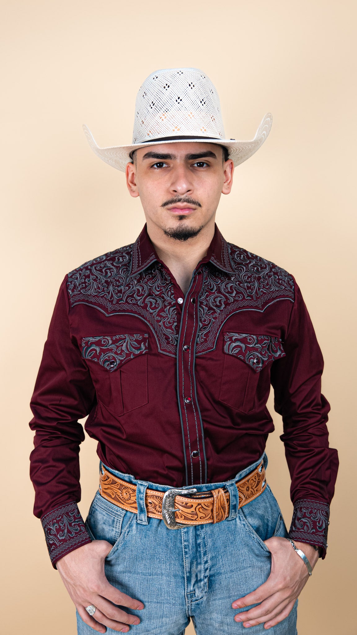 montero dress shirts Montero 0459 White Shirt Mexico Embroidery