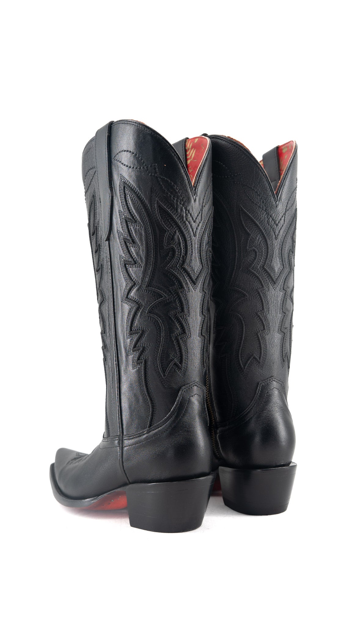 Alexia Red Bottom Snip Toe Midi Wide Calf Cowgirl Boot