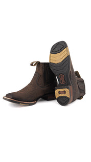 Bessero Rubber Elephant Square Toe Men's Ankle Boot