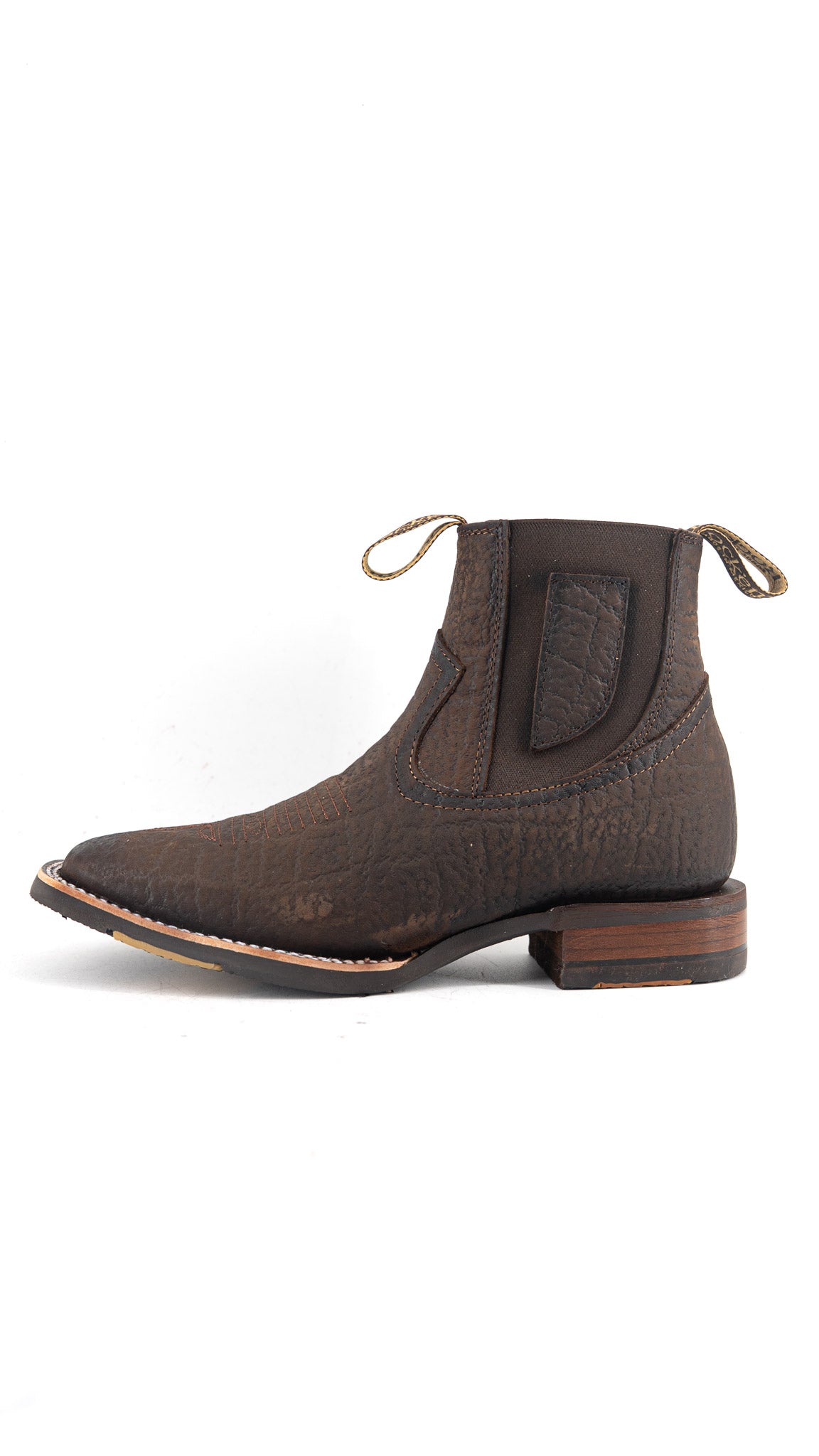 Bessero Rubber Elephant Square Toe Men's Ankle Boot