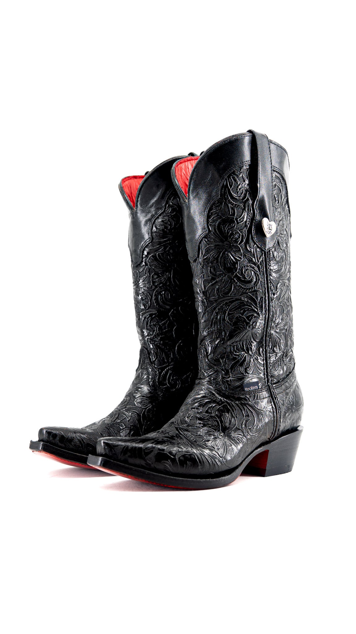 Ruby Tooled Red Bottom Snip Toe Cowgirl Boot