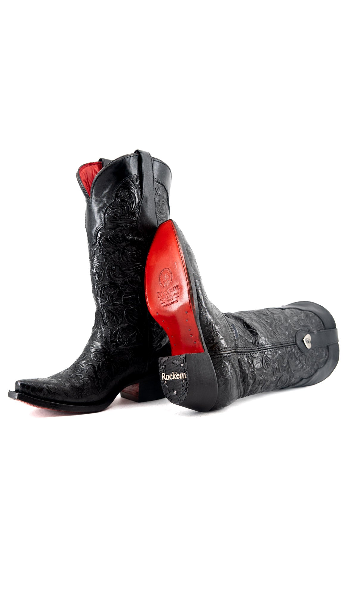 Ruby Tooled Red Bottom Snip Toe Cowgirl Boot