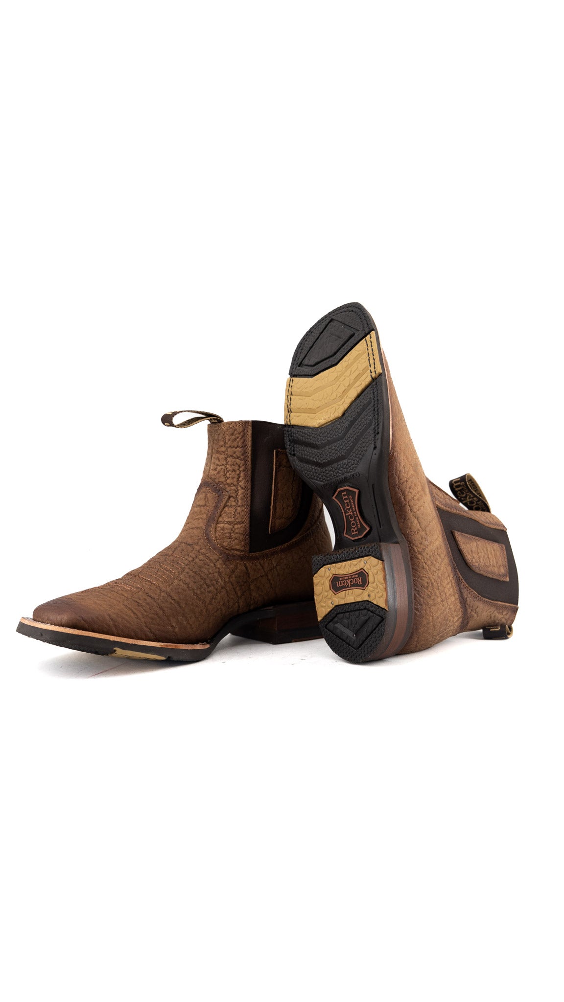 Bessero Rubber Elephant Square Toe Men's Ankle Boot