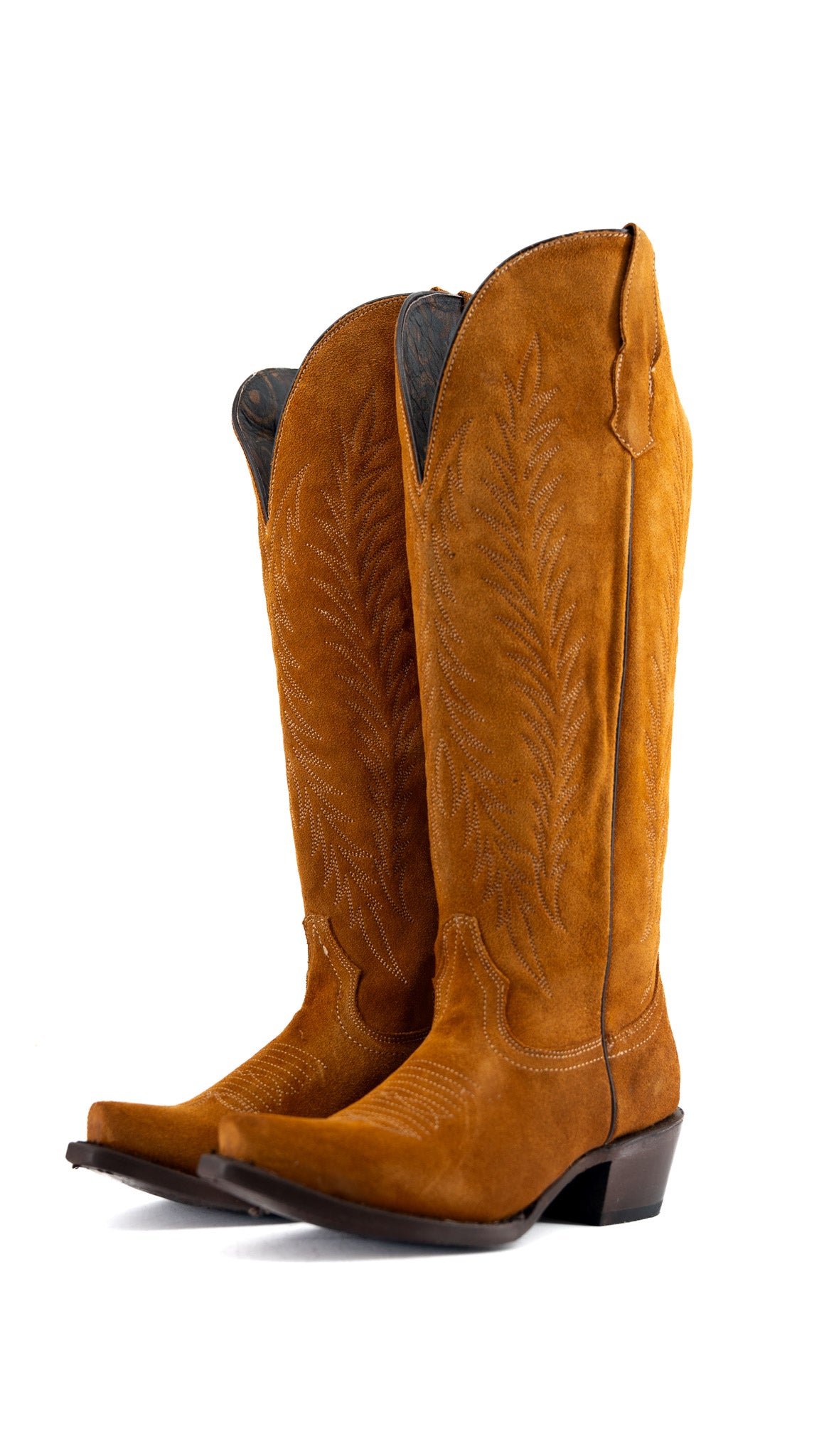 Georgina Suede Wide Calf Snip Toe Cowgirl Boot FINAL SALE