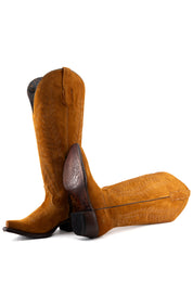 Georgina Suede Wide Calf Snip Toe Cowgirl Boot FINAL SALE