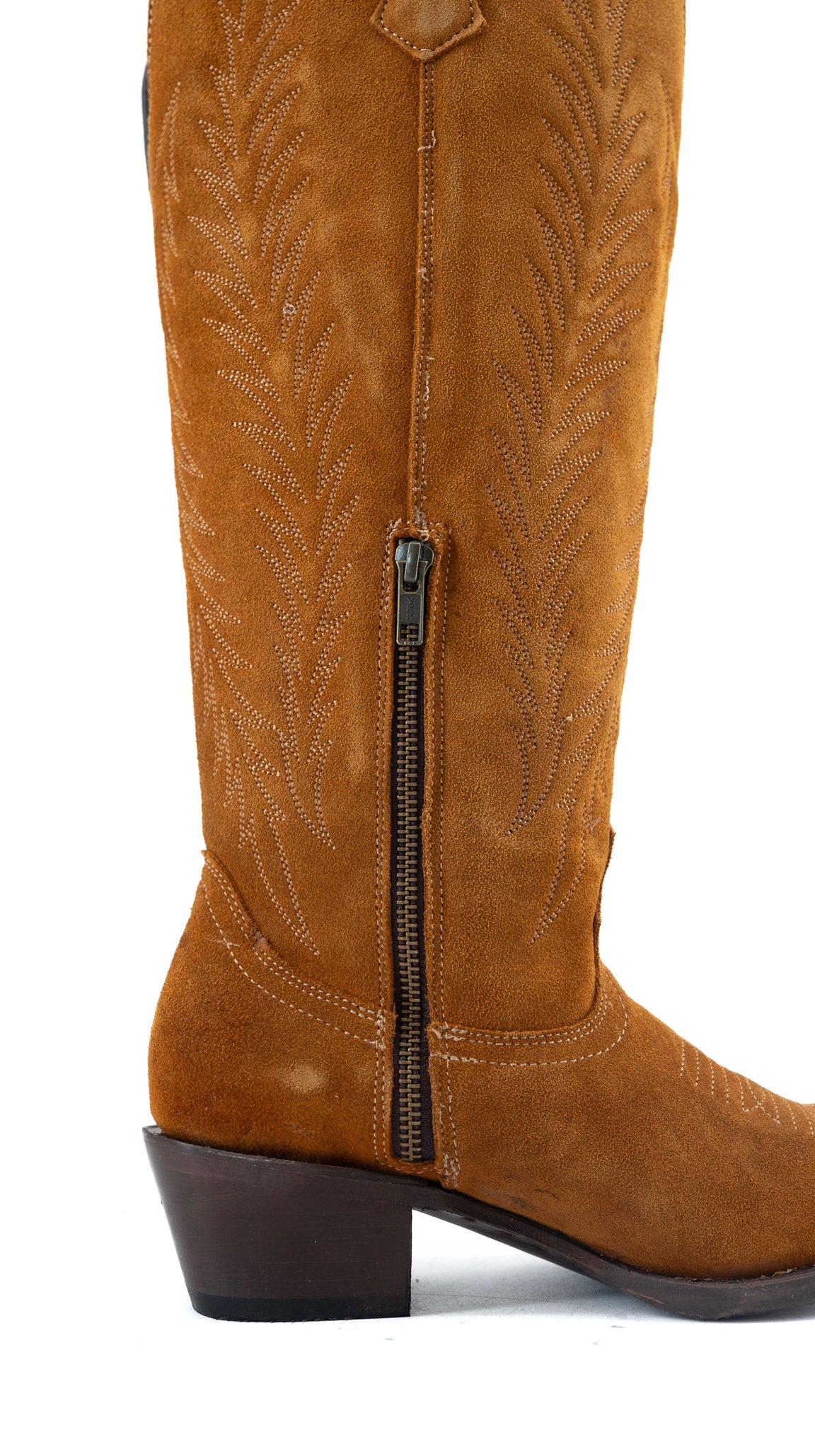 Georgina Suede Wide Calf Snip Toe Cowgirl Boot FINAL SALE