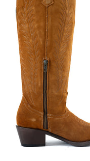 Georgina Suede Wide Calf Snip Toe Cowgirl Boot FINAL SALE