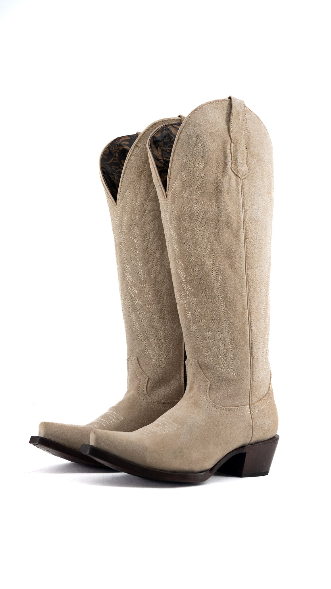 Georgina Suede Wide Calf Snip Toe Cowgirl Boot FINAL SALE