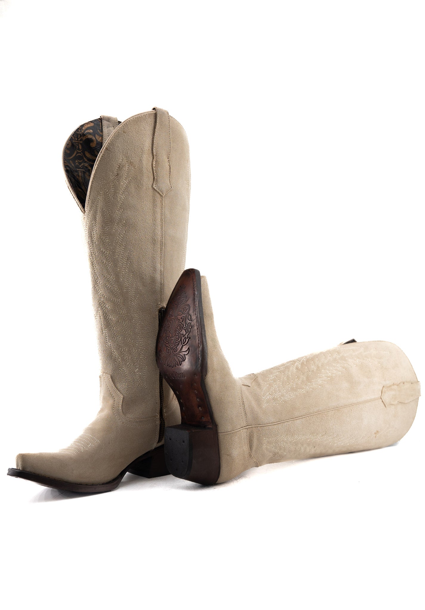 Georgina Suede Wide Calf Snip Toe Cowgirl Boot FINAL SALE