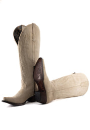 Georgina Suede Wide Calf Snip Toe Cowgirl Boot FINAL SALE