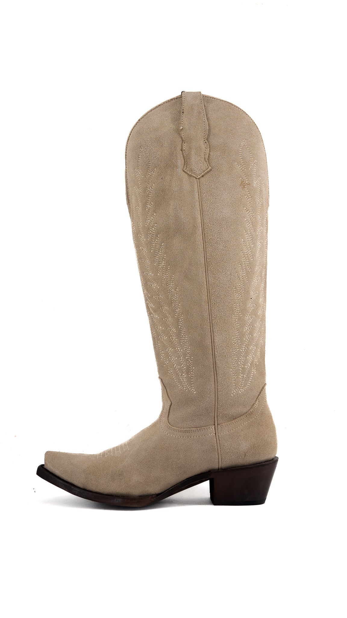 Georgina Suede Wide Calf Snip Toe Cowgirl Boot FINAL SALE