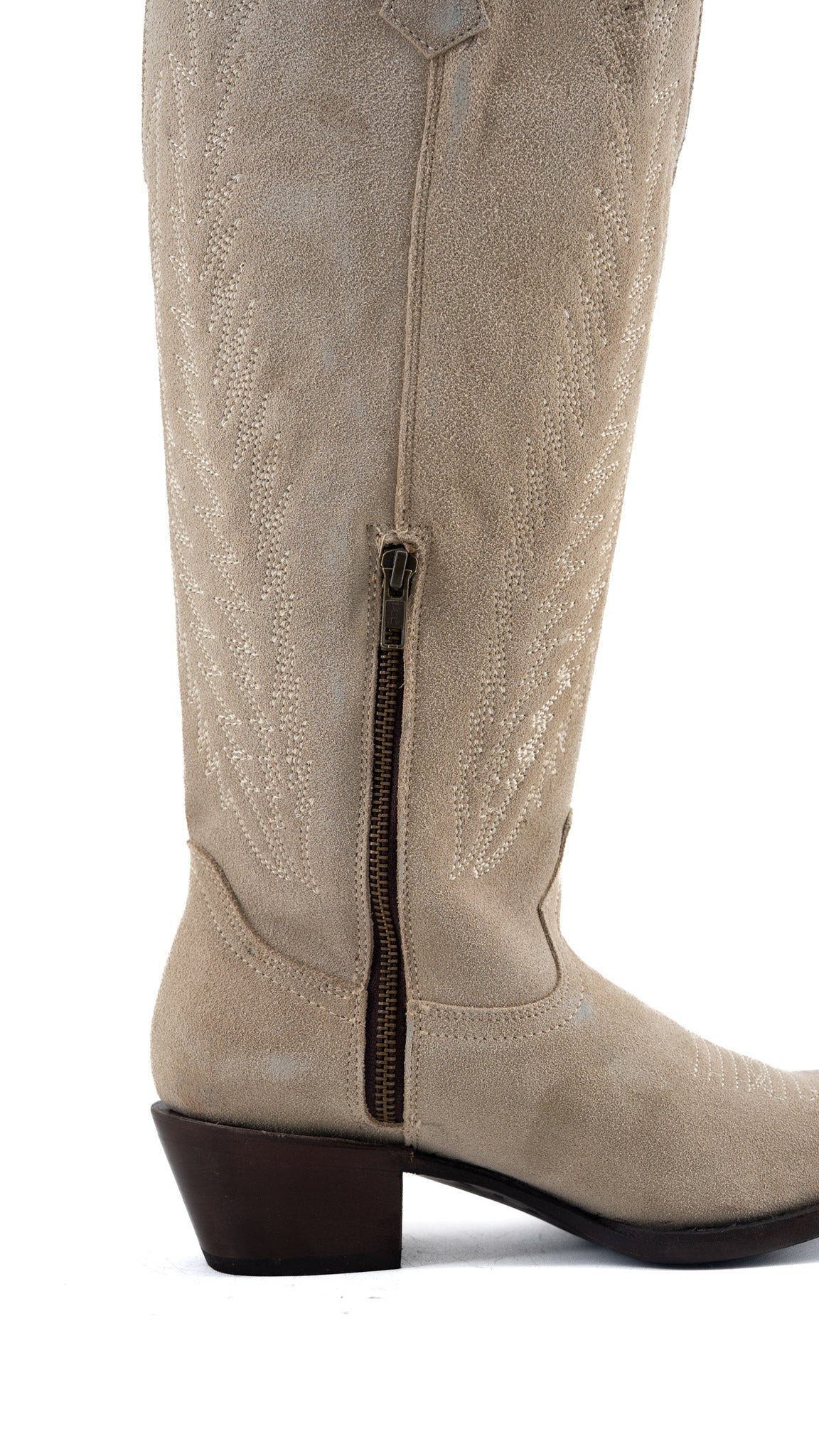 Georgina Suede Wide Calf Snip Toe Cowgirl Boot FINAL SALE