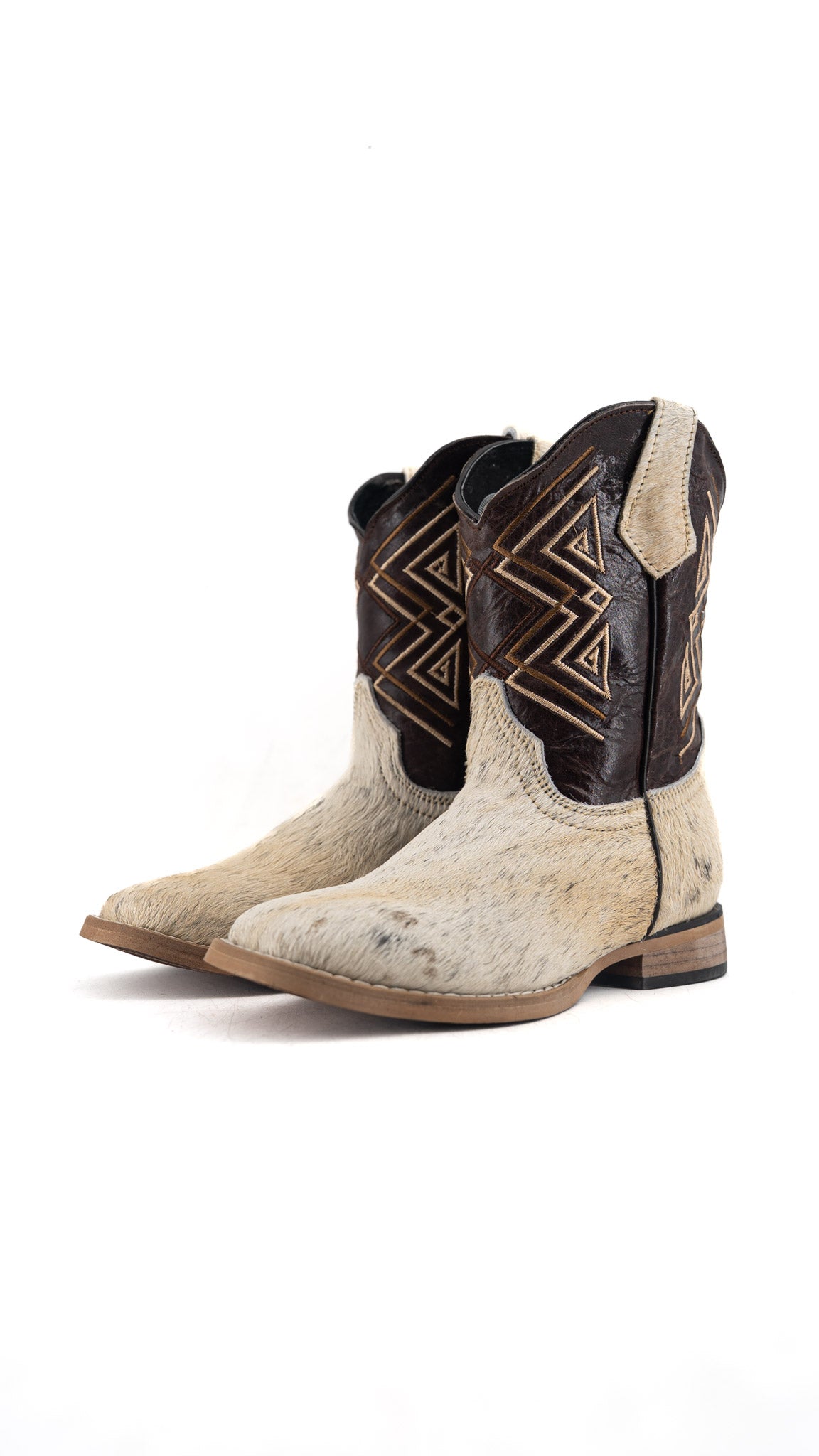 Riley Cowhide Square Toe Kids Boot Size 1 Box AK3