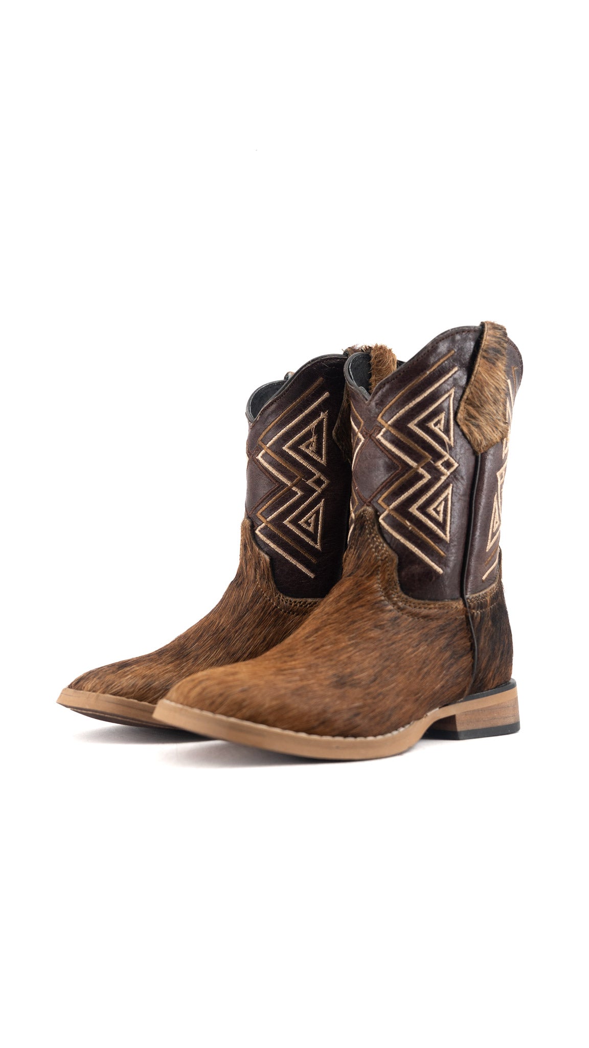 Riley Cowhide Square Toe Kids Boot Size 12 Box AK13