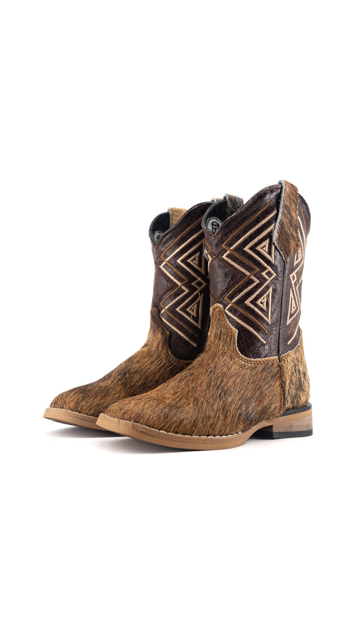 Riley Cowhide Square Toe Kids Boot Size 10 Box AK19