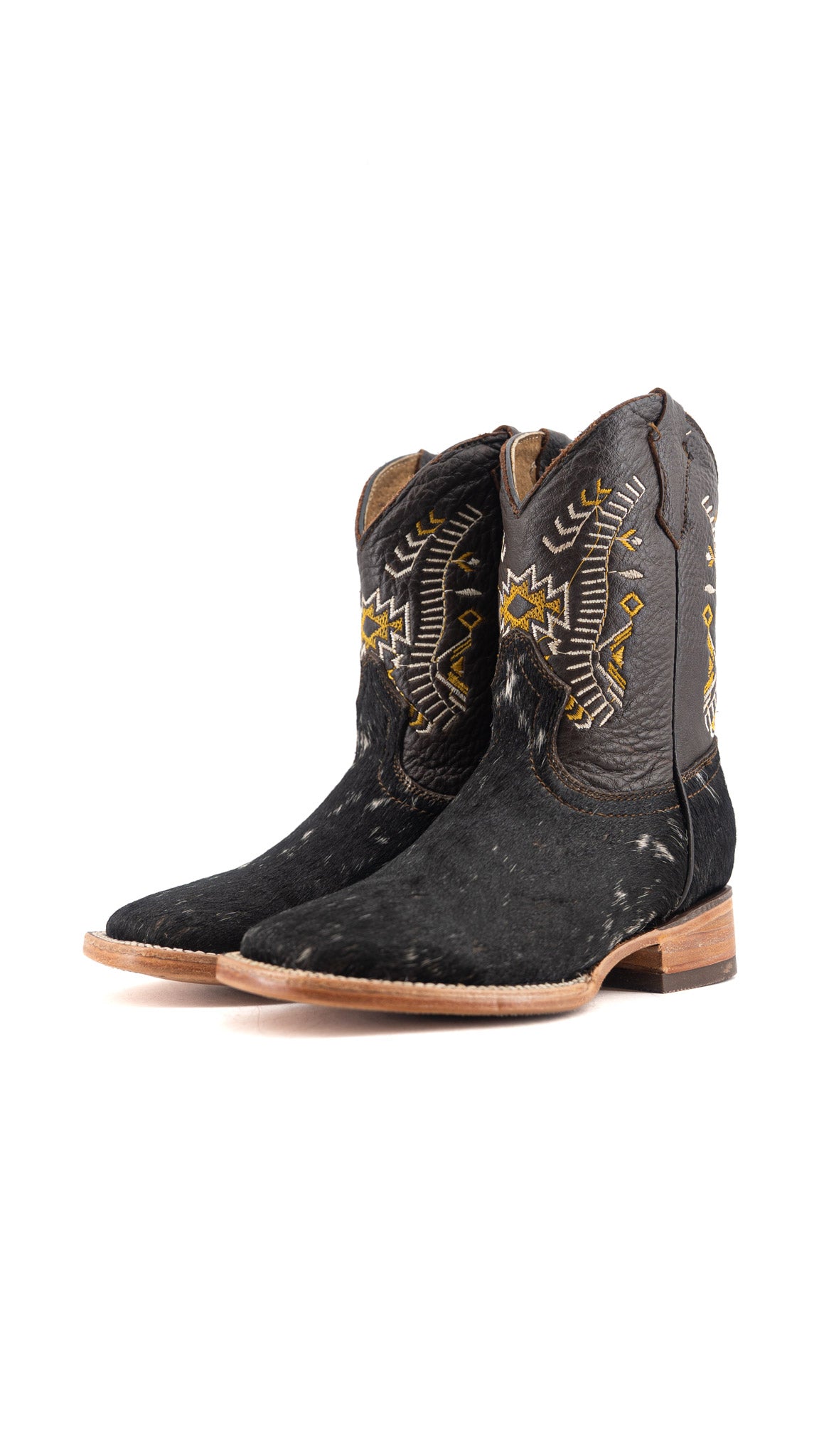 Aztec Cowhide Square Toe Kids Boot Size 2 Box AK27