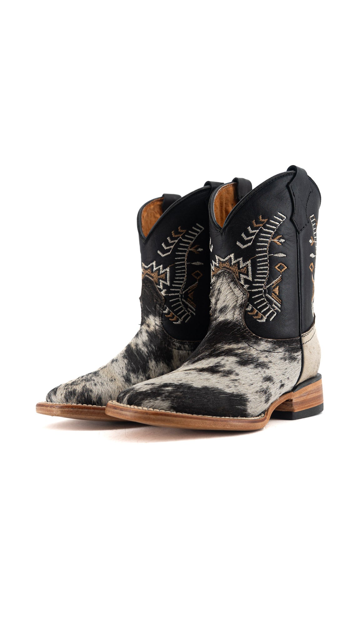 Aztec Cowhide Square Toe Kids Boot Size 1.5 Box AK28