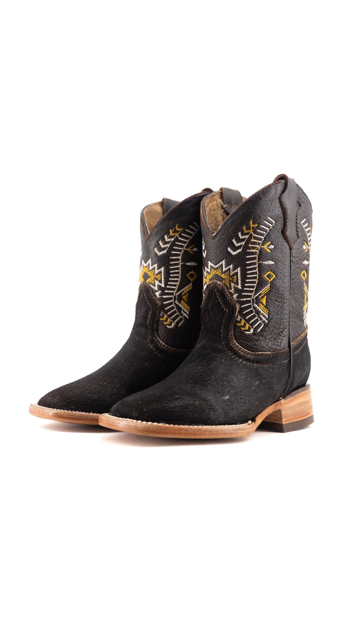 Aztec Cowhide Square Toe Kids Boot Size 13 Box AK31