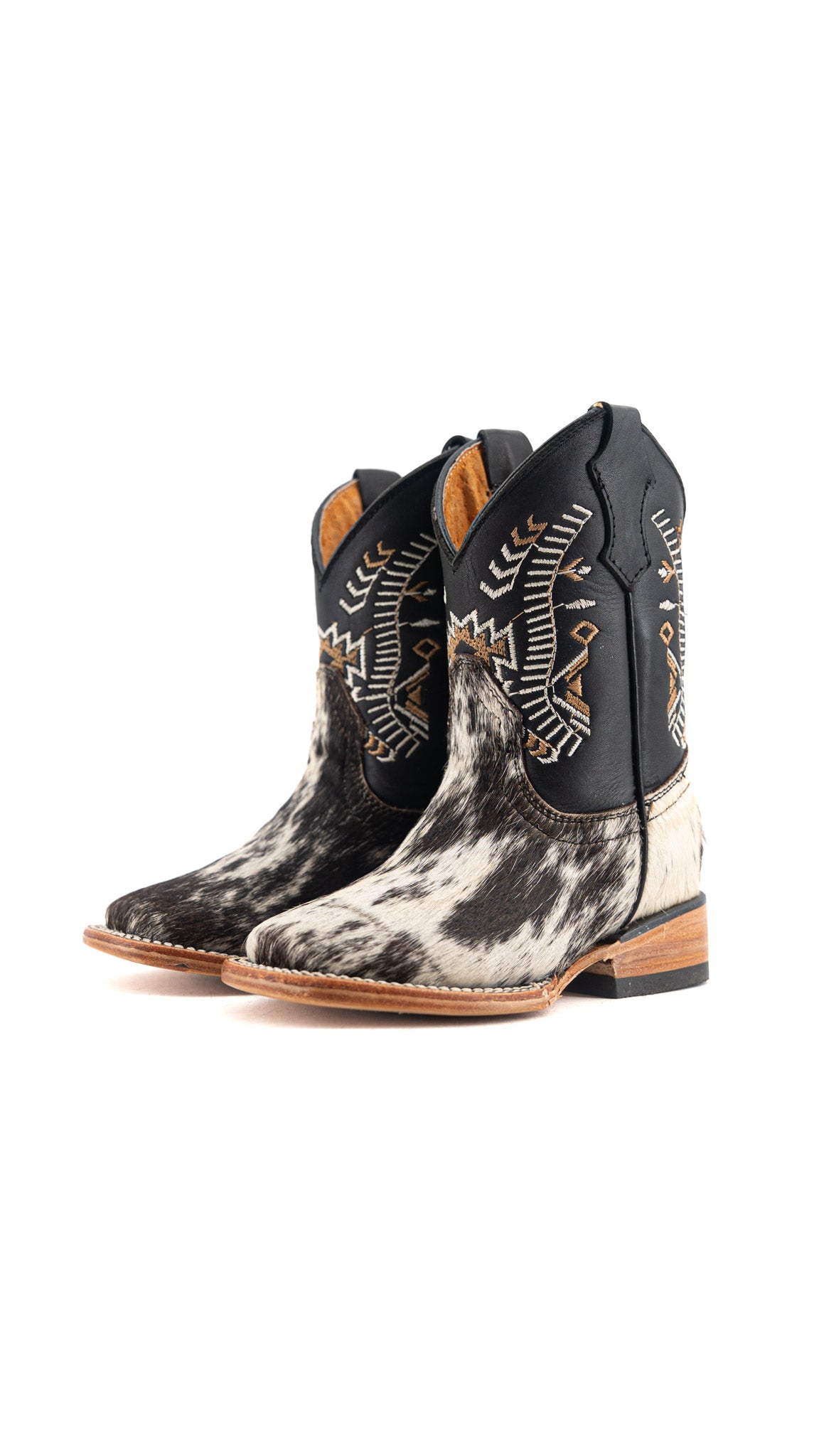 Aztec Cowhide Square Toe Kids Boot Size 10.5 Box AK34
