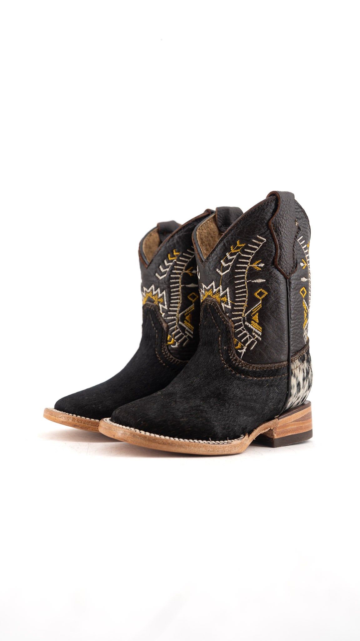 Aztec Cowhide Square Toe Kids Boot Size 9.5 Box AK35