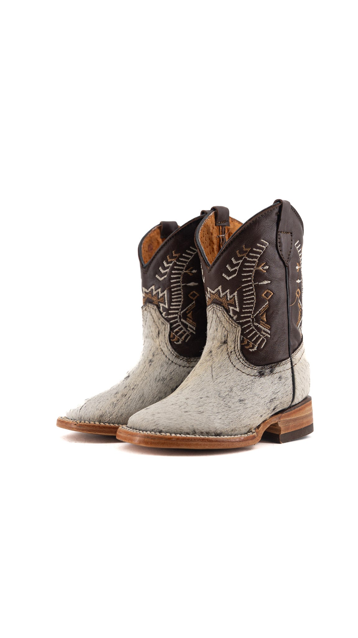 Aztec Cowhide Square Toe Kids Boot Size 9 Box AK36