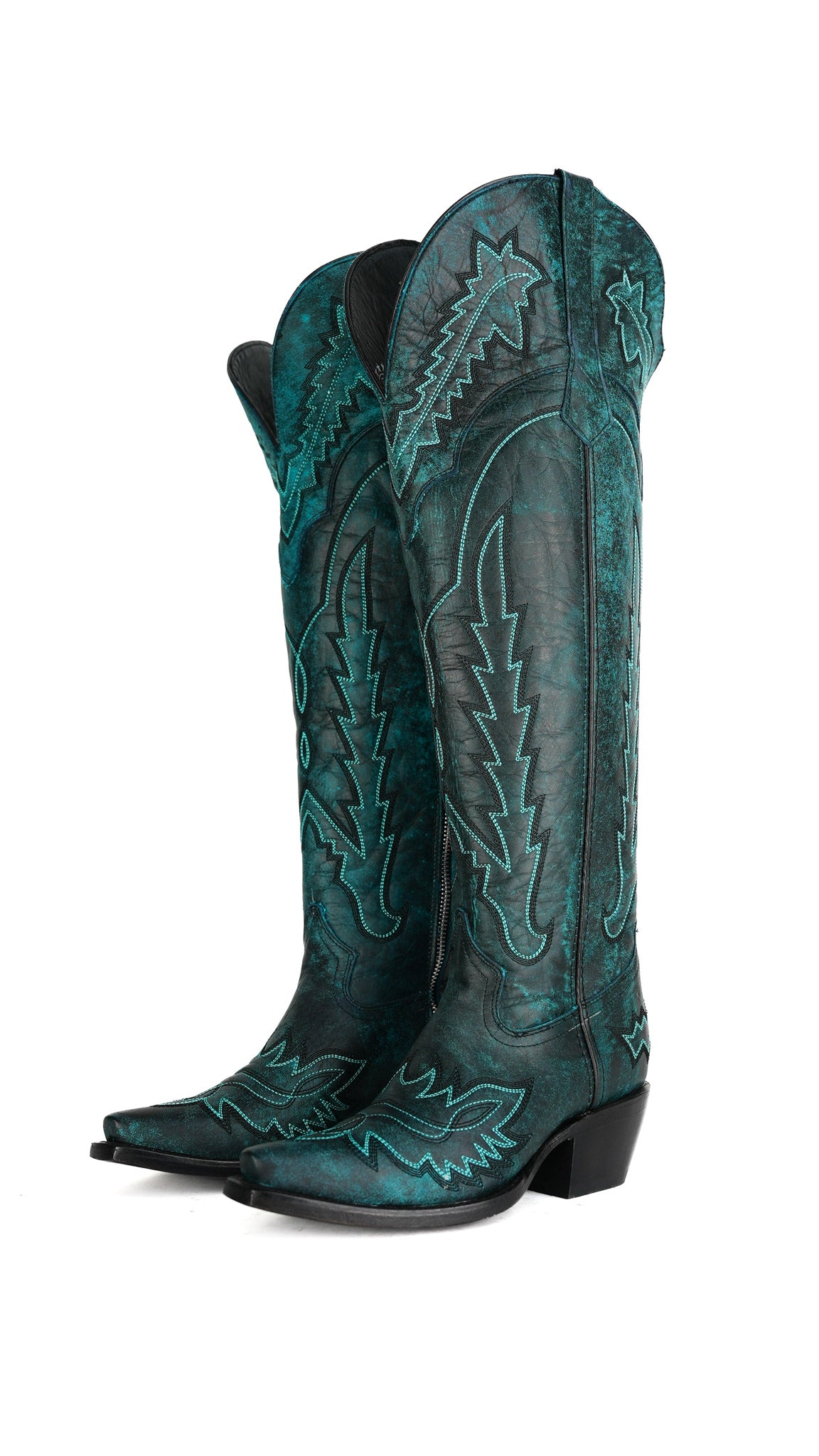Maggie Knee High Wide Calf Snip Toe Cowgirl Boot