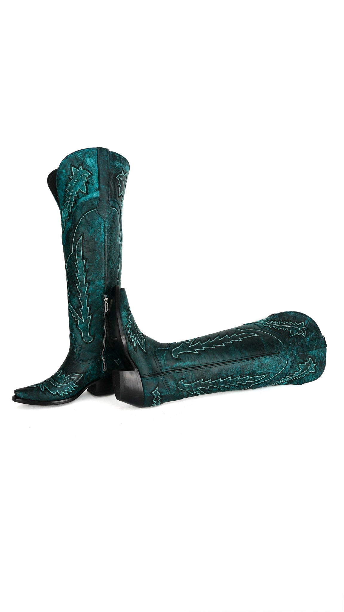 Maggie Knee High Wide Calf Snip Toe Cowgirl Boot