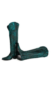 Maggie Knee High Wide Calf Snip Toe Cowgirl Boot