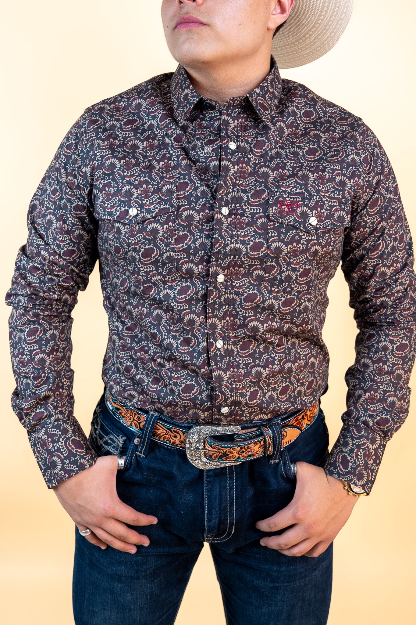 Platini Long Sleeve Haason Pearl Snap