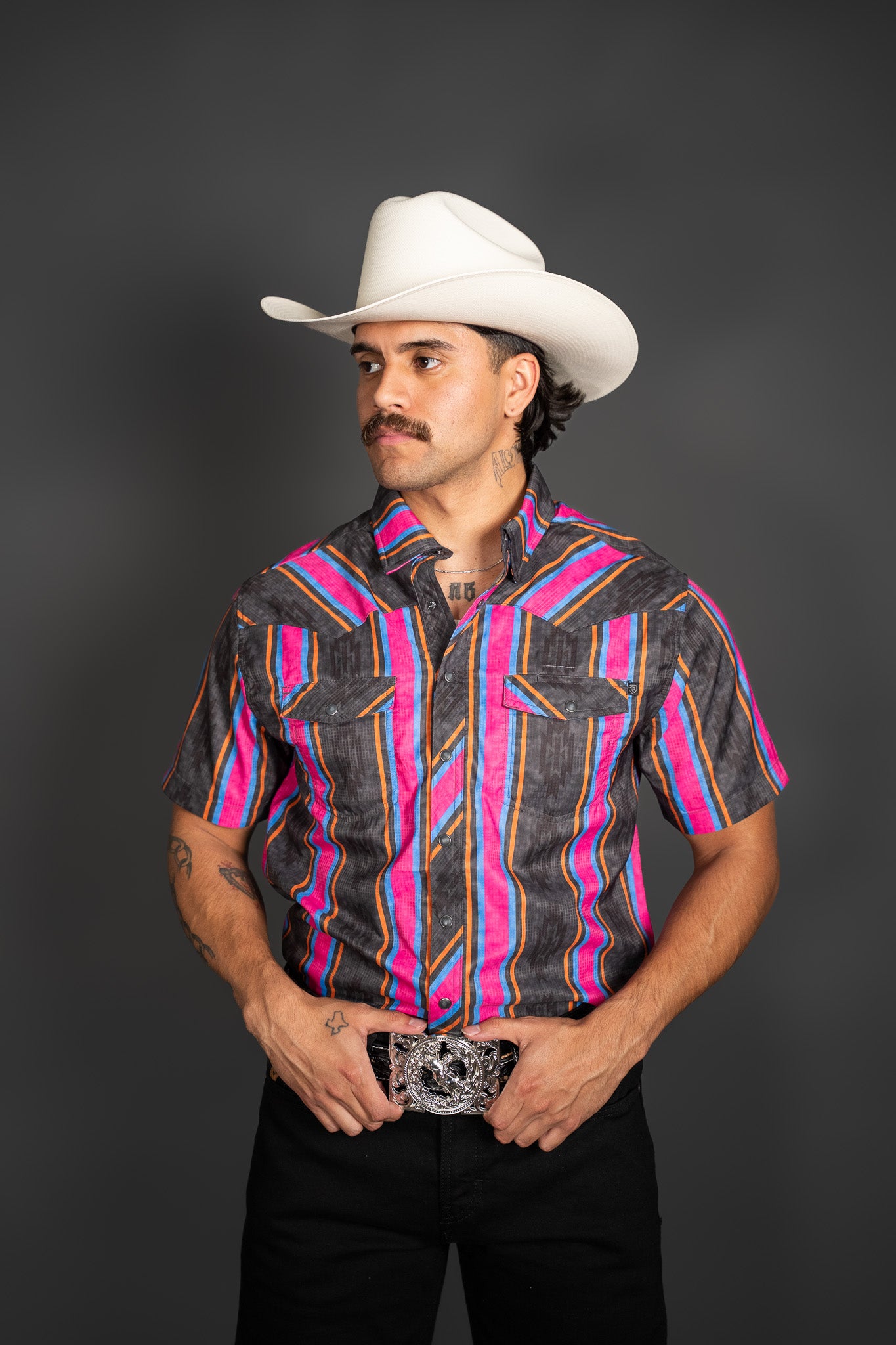 Rock & Roll Ripstop Stripes Short Sleeve Shirt Black / M