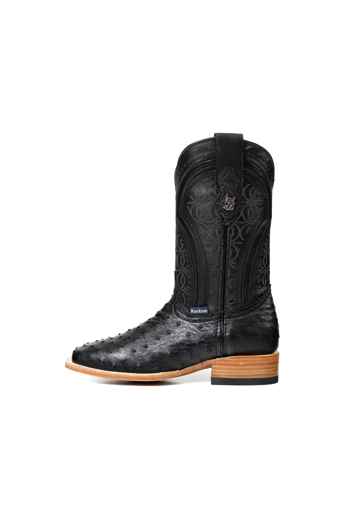 Walter Ostrich Exotic Square Toe Cowboy Boot