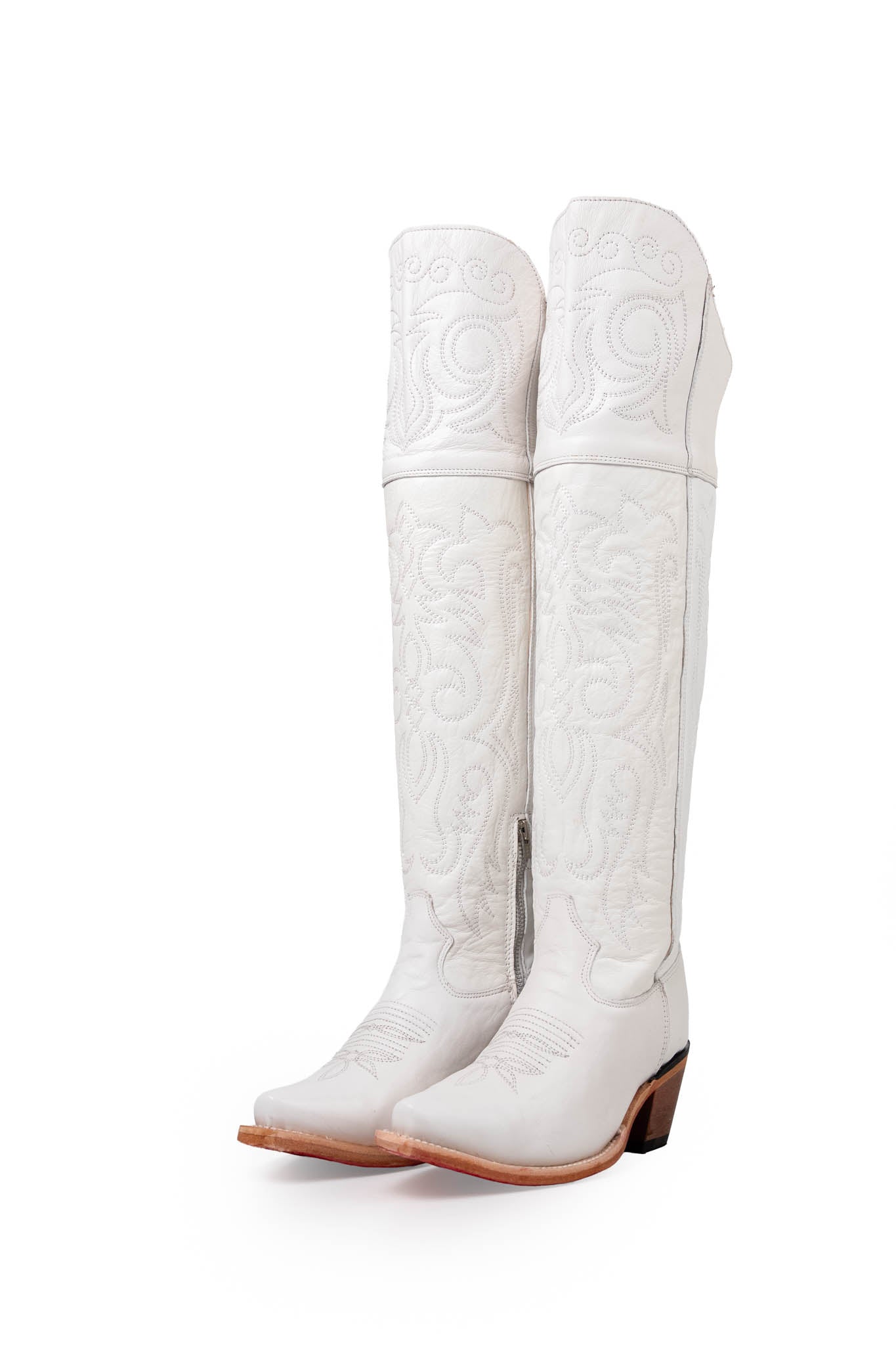 Amour Knee High Red Bottom Snip Toe Cowgirl Boot