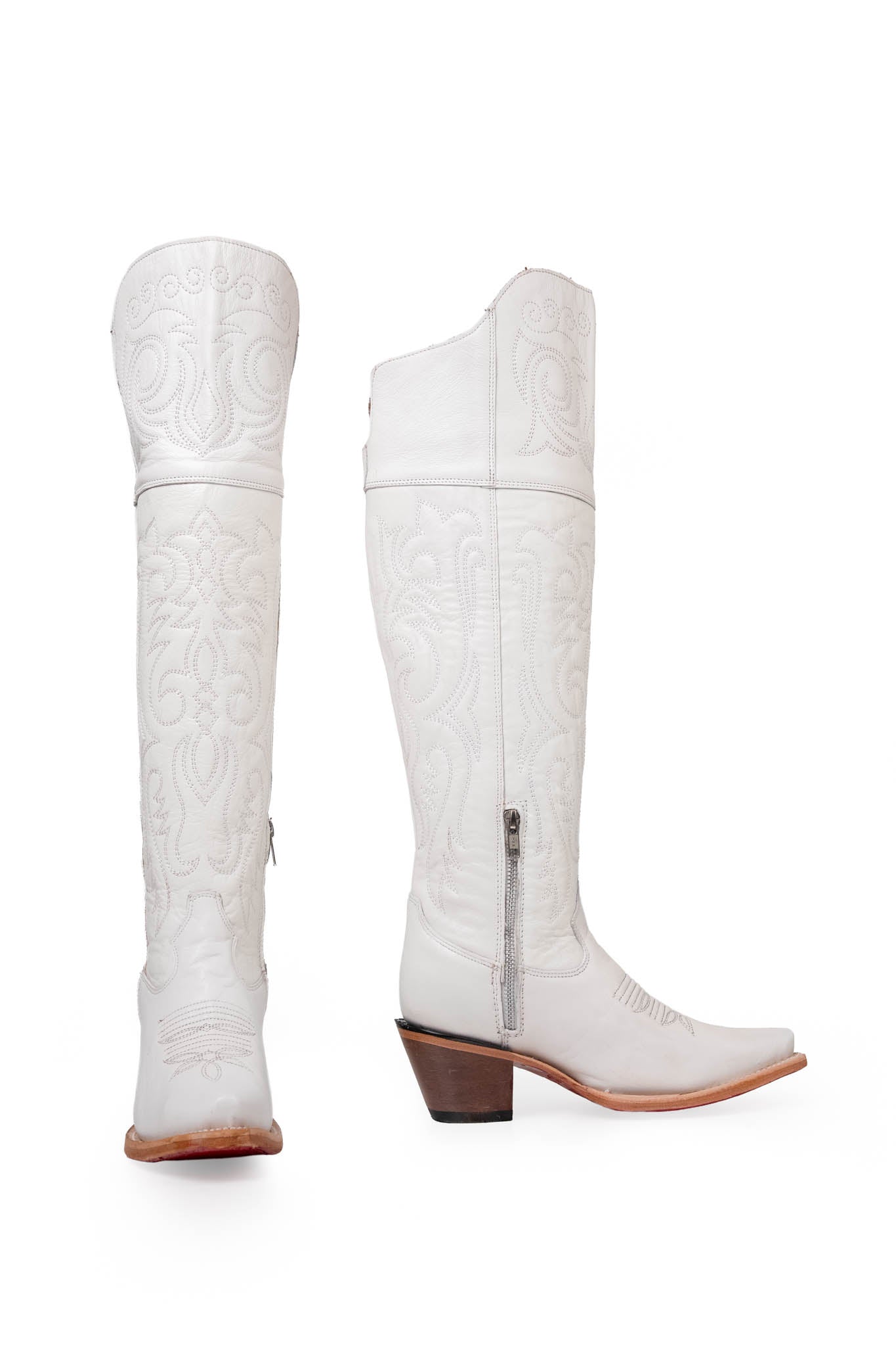 Amour Knee High Red Bottom Snip Toe Cowgirl Boot
